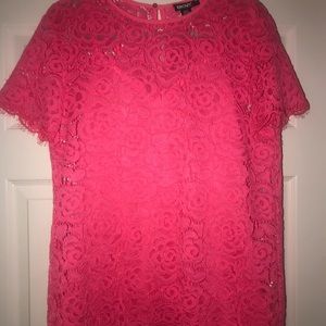 DKNY lace pink blouse